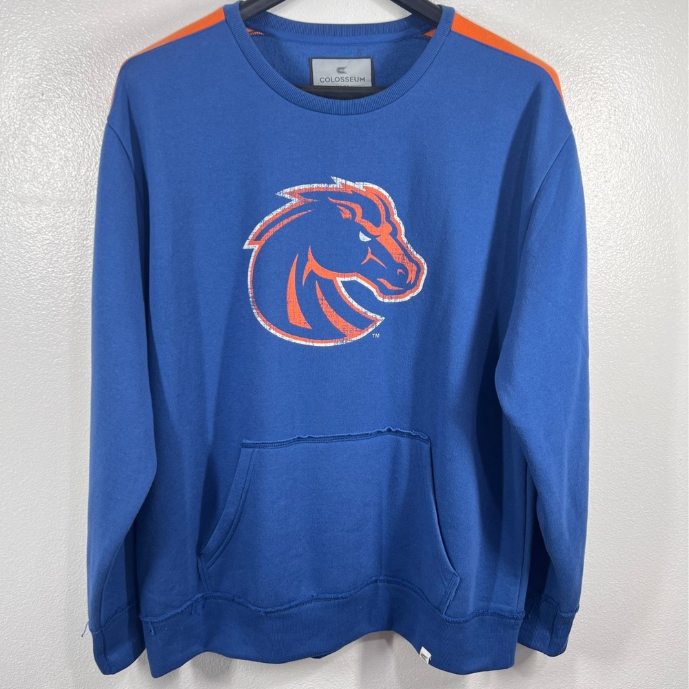 Colosseum Boise State‎ Sweatshirt Fleece Pullover Jumper Kangaroo Pocket XXL